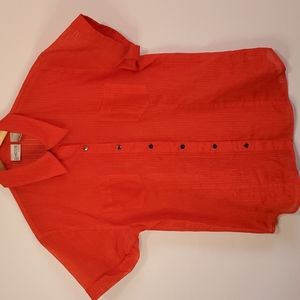 Chico's red sheer button up